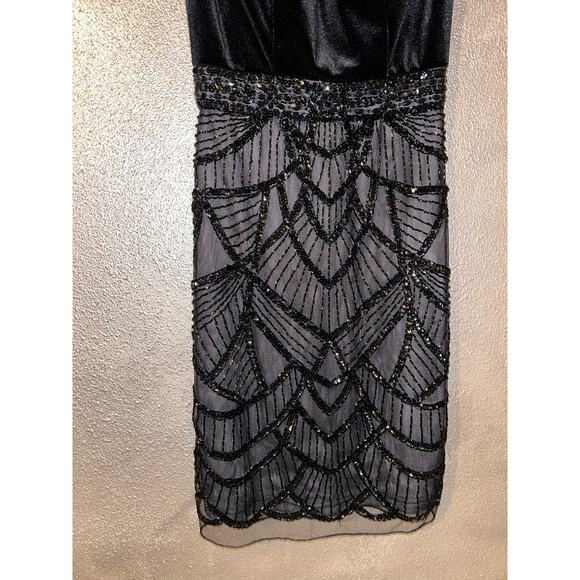 Tiffany Homecoming Prom New Years Black Sequin Beaded #27222 Cocktail Dress - Picture 6 of 7